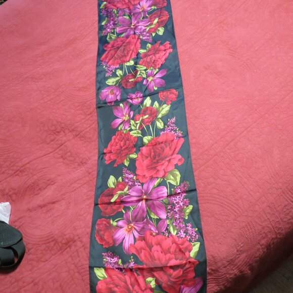 Oscar De La Renta100% Silk scarf floral - Picture 2 of 10